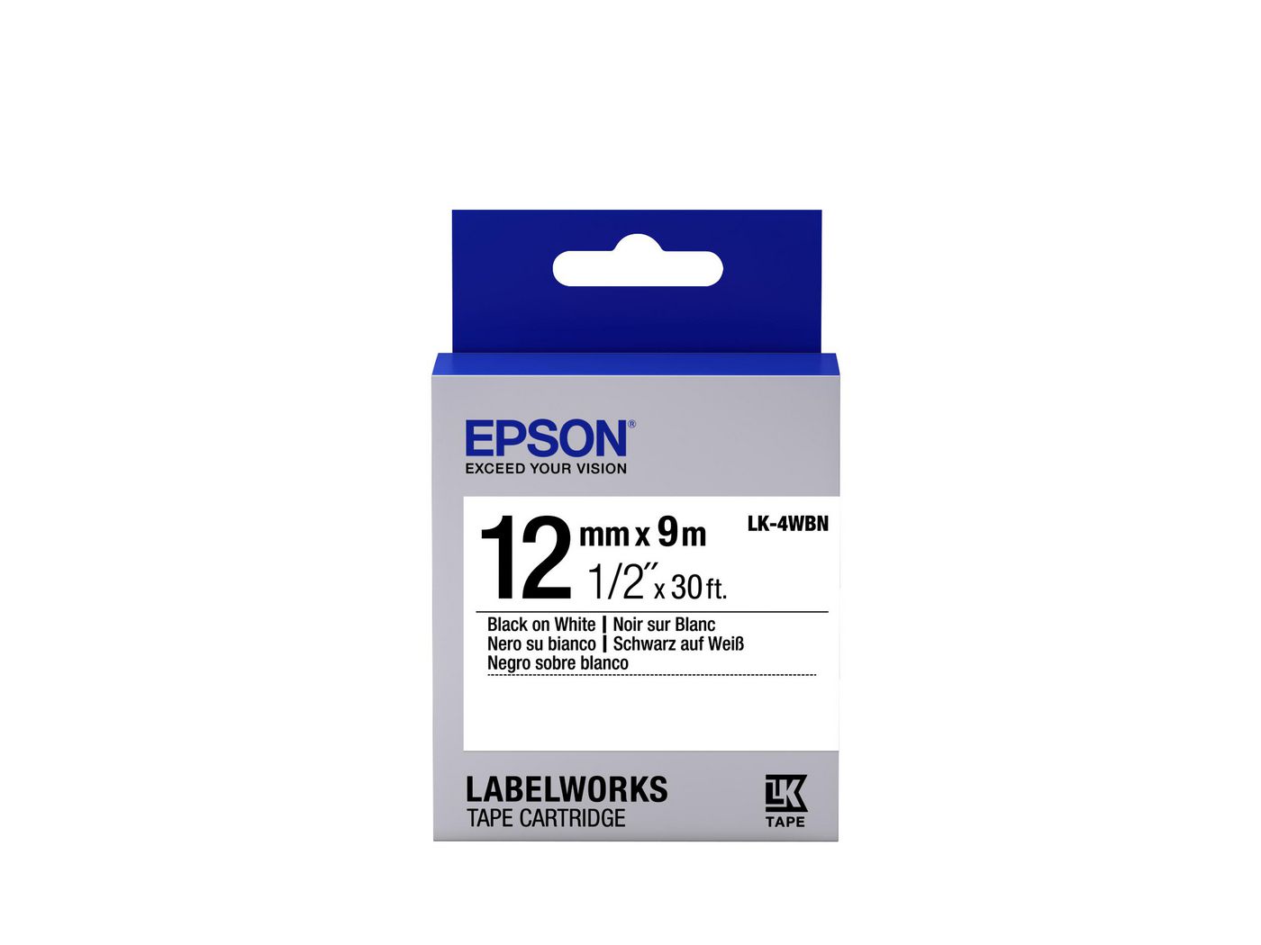 EPSON POS - C53S654021 - TAPE LK-4WBN STD BLK-/WHT 12/9 .