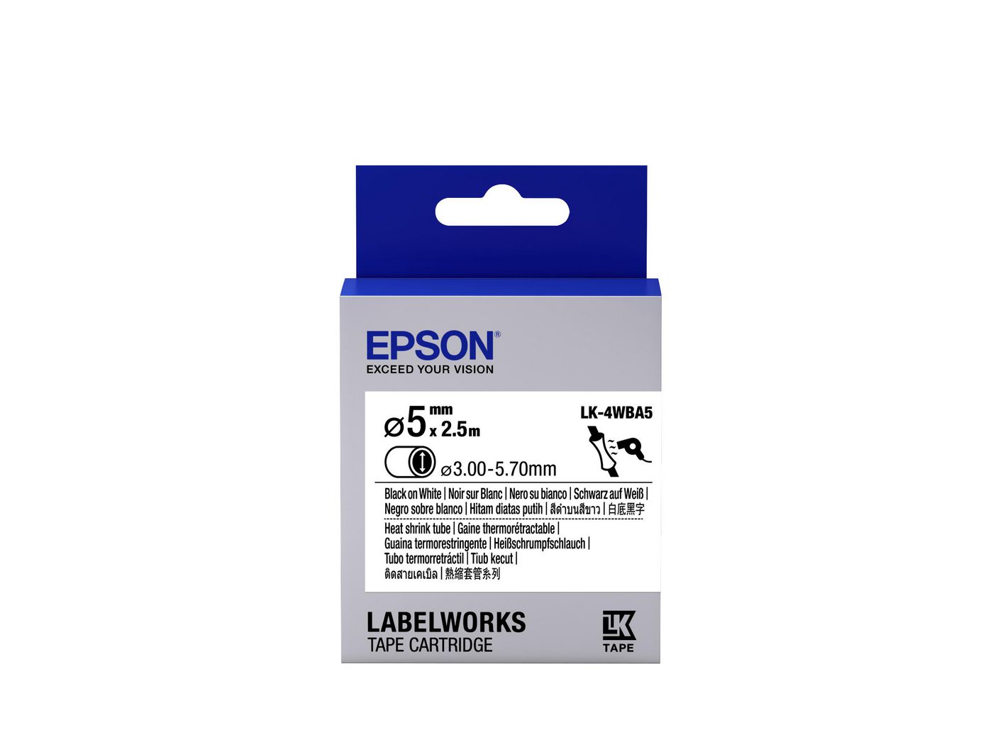 EPSON POS - C53S654904 - TAPE LK4WBA5 HST BLK/ WHT D5/2.5
