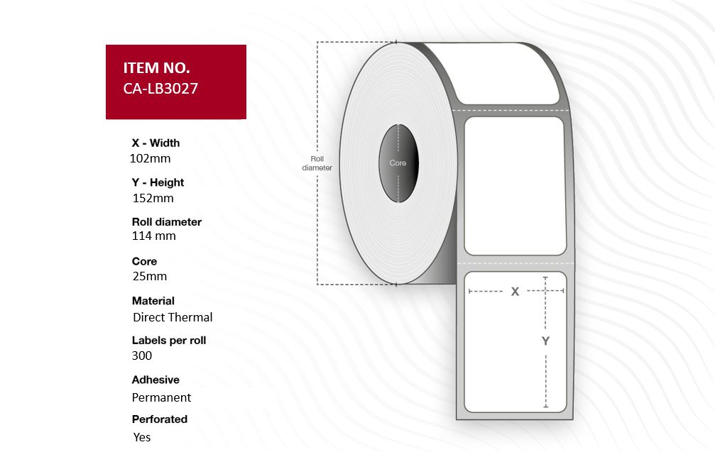 Capture - CA-LB3027 - étiquettes 102x150, Core 25,