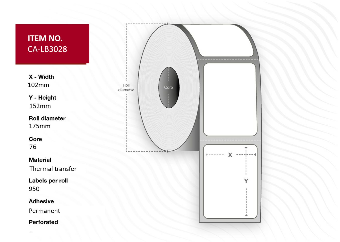 Capture - CA-LB3028 - étiquettes 102x152, Core 76,