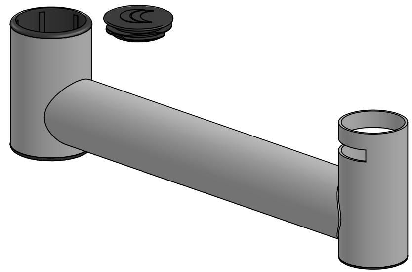 ERGONOMIC SOLUTIONS - CASE004-04 - Bras oscillant 250mm avec fente rotative NOM ? Solution DTP101 -PEARL-