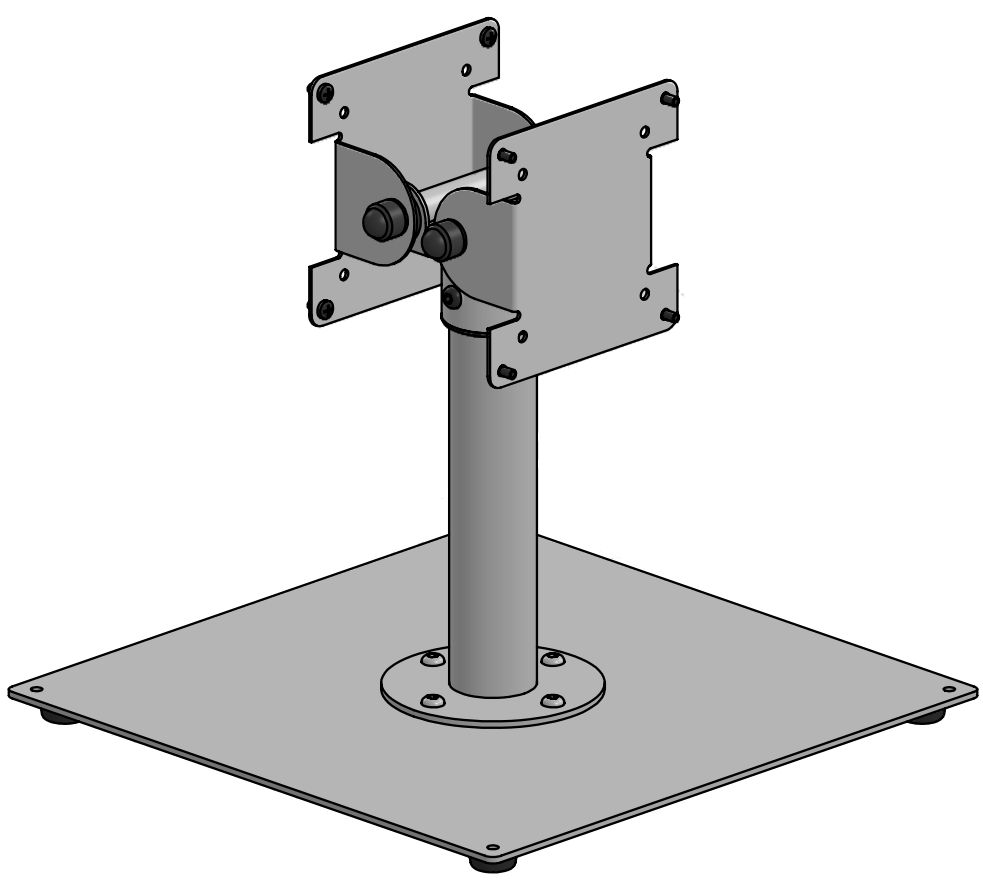 ERGONOMIC SOLUTIONS - CBRESTO002-02 - Plaque de base autoportante avec 2x VESA 75/100 dos à dos -Noir-