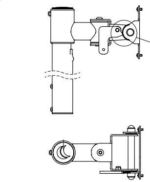 ERGONOMIC SOLUTIONS - CEPH001-02 - Mât de 370 mm, bras pivotant de 80 mm avec VESA 75/100 -NOIR-