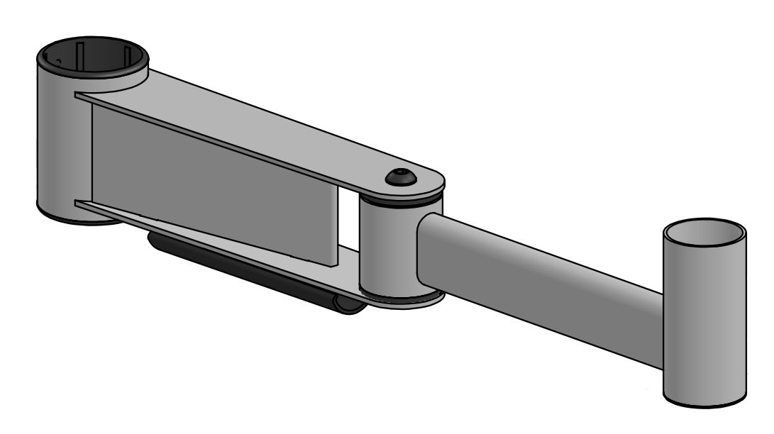 ERGONOMIC SOLUTIONS - CHE054-02 - SP2, Bras coudé 400mm, -Noir- MOQ 25 pcs