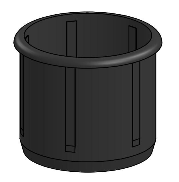 ERGONOMIC SOLUTIONS - CHE063-02 - Manchon anti-bascule en plastique, SP1 long et noir, MOQ 25