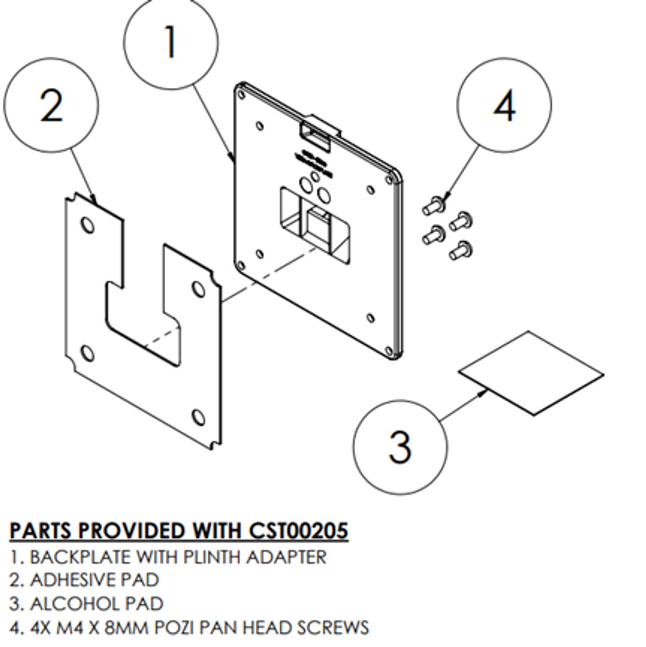HAVIS ENS - CST00205 - Plaque arrière universelle pour tablettes - comprend l'attache