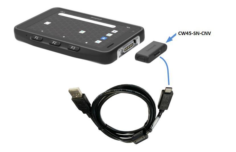 HONEYWELL - CW45-SN-CNV - Adaptateur USB c Cw45, permet la connexion à un câble de charge USB ou à des accessoires USB c. Un par paquet.