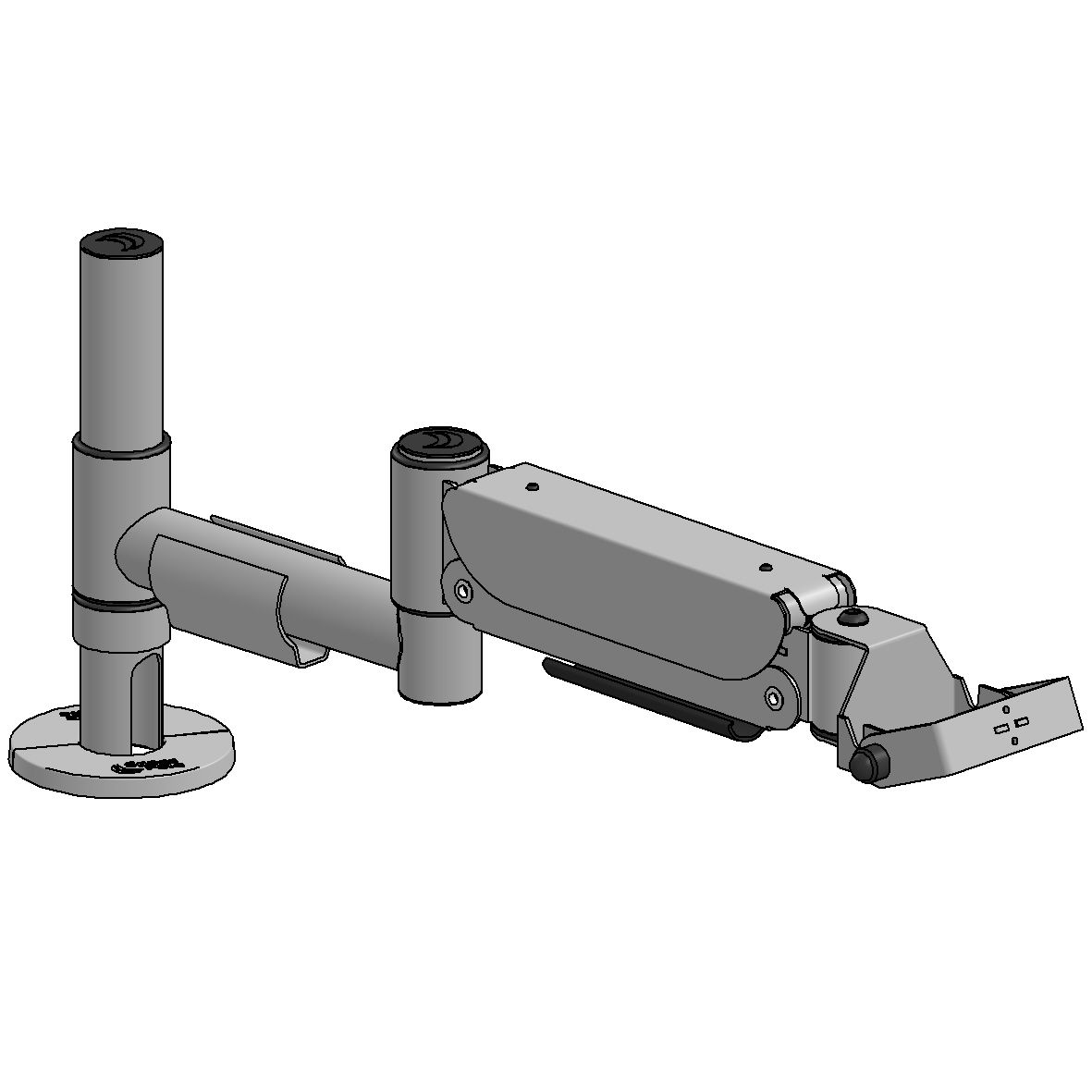 ERGONOMIC SOLUTIONS - DRTRU001-02 - 250mm Pole SP1, bras de gaz monté sur le bras oscillant avec adaptateur M/MG -NOIR-
