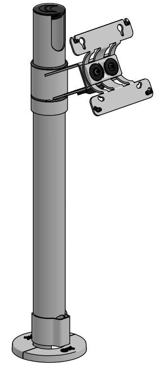 ERGONOMIC SOLUTIONS - EET113-02 - SpacePole Arc VESA 75/100 Pole Mount, 500mm Pole -BLACK-