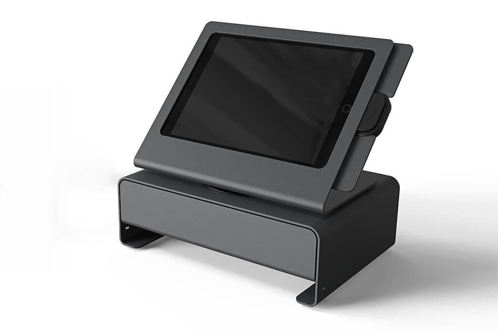 HECKLER - H510-BG - Windfall iPad Point of Sale Auto Cash Drawer , Stand iPad Air 1 et 2/ Pro 9.7"/ 5th Gen - Noir Gris