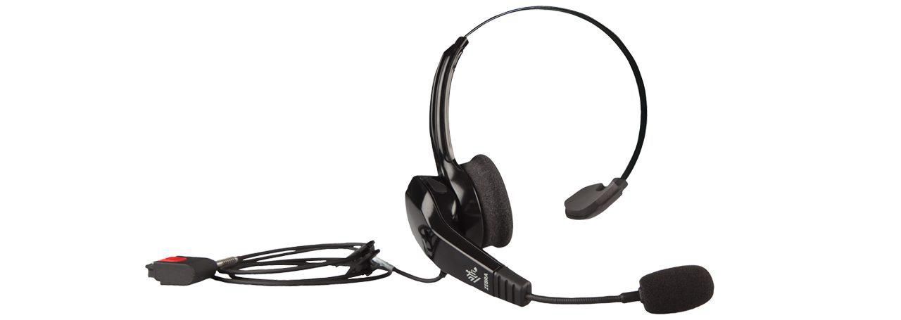 ZEBRA - HS2100-BTN-LSB - Le casque filaire robuste Hs2100 (serre-tête derrière la nuque gauche) comprend le module de perche raccourci hs2100 et le module de serre-tête btn hsx100.