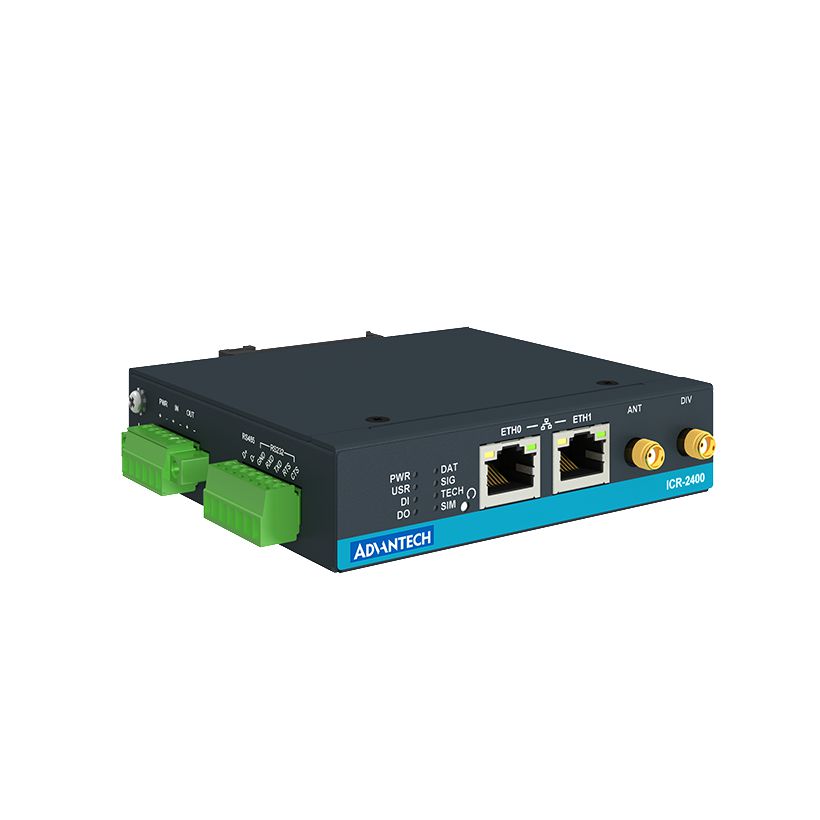 ADVANTECH DLOG - ICR-2431 - Routeur LTE cat4 d'entrée de gamme EMEA, 2xETH, RS232, RS485, NO ACC