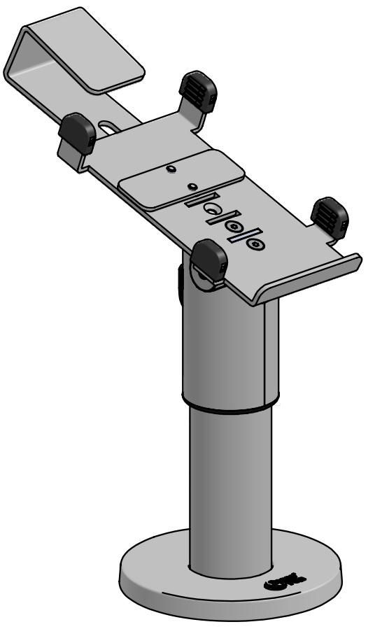 ERGONOMIC SOLUTIONS - NOU004-02 - Plaque multigrip pour Noumi Reader avec support de câble Pole SP1,120mm,avec bride,rotation 210°,trou inférieur pour le câble -NOIR-