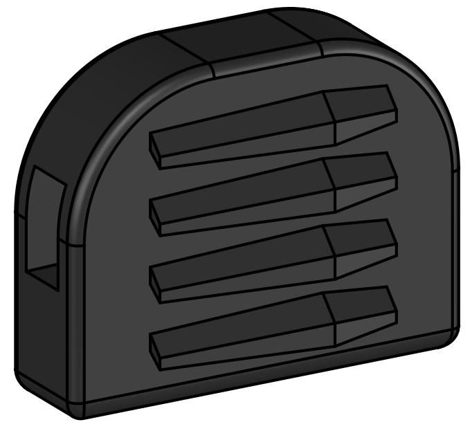 ERGONOMIC SOLUTIONS - P22601-02 - Coussin de frottement en caoutchouc, court -Noir-