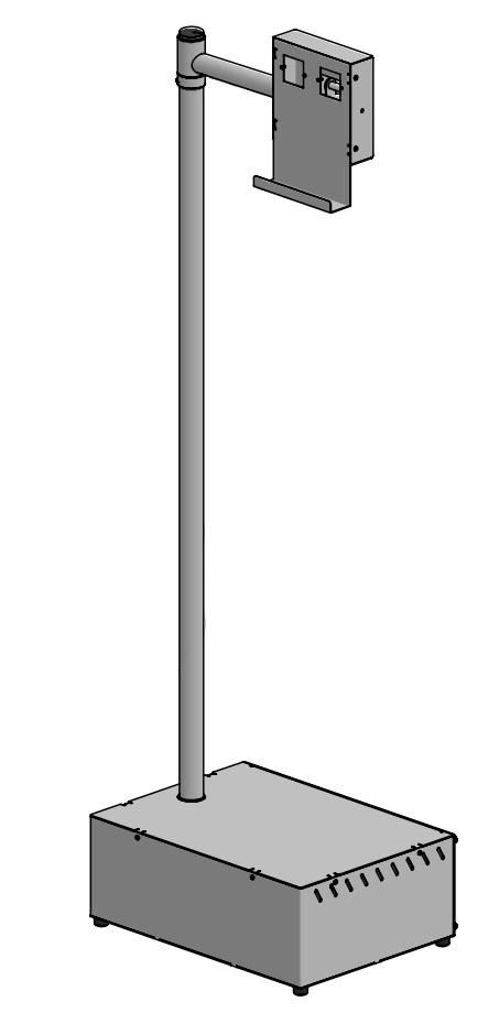 ERGONOMIC SOLUTIONS - PDATA007-02 - Floor stand 1700mm SP2 Pole with Box for electronic -BLACK-
