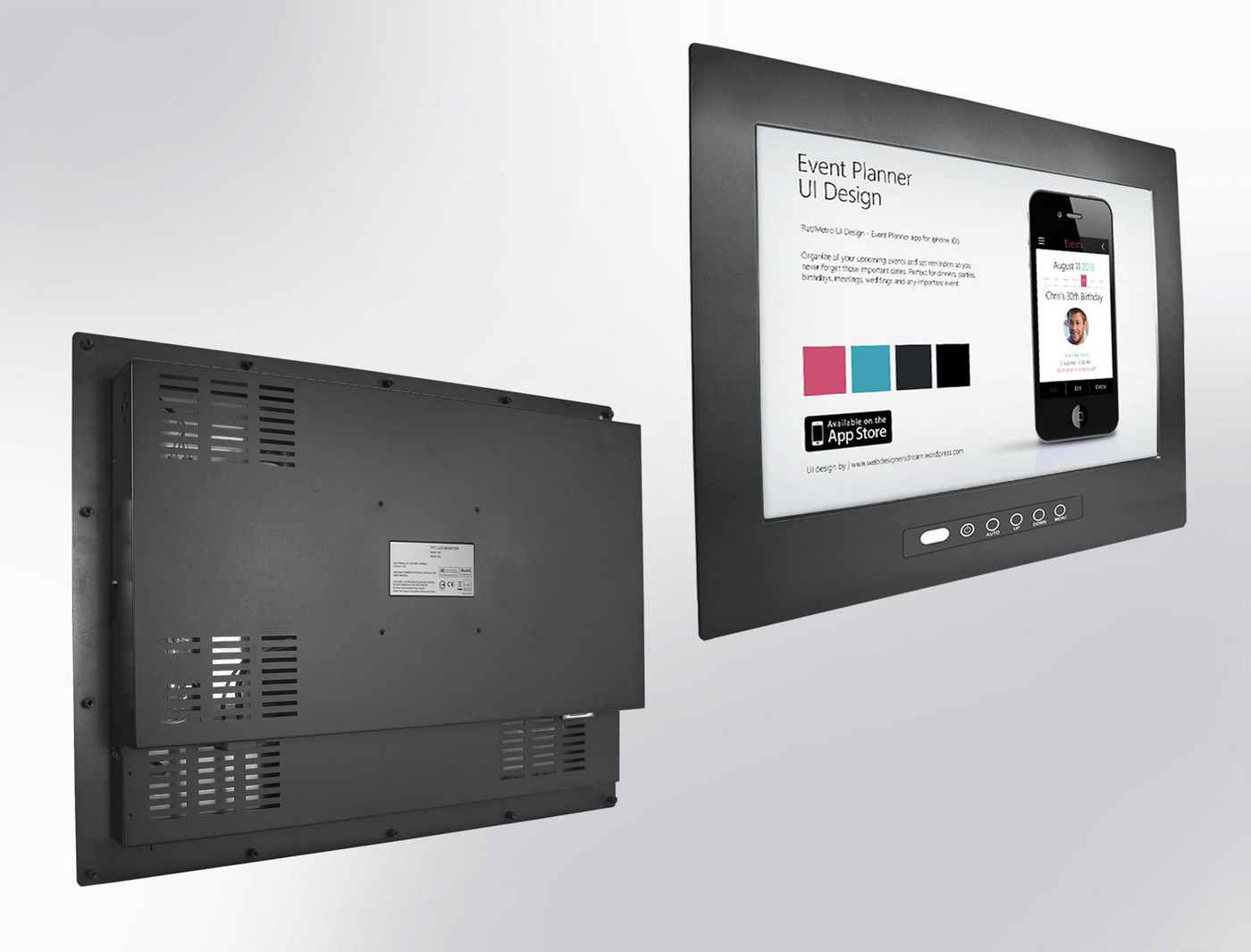 WINSONIC - PM19W3-WP25L0-00001 - OSD monté sur panneau à l'avant, moniteur LCD 19", 1440x900, LED-250nits, VGA, AC-IN avec PWR intégré