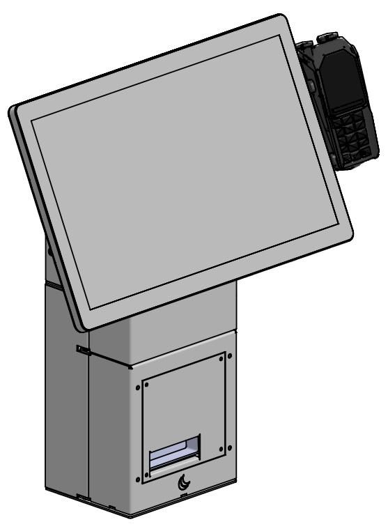 ERGONOMIC SOLUTIONS - QOPLA004-02 - Centre de kiosque et module supérieur monté au mur pour ELO 22", Lane3000 et TM-T88 -Noir-