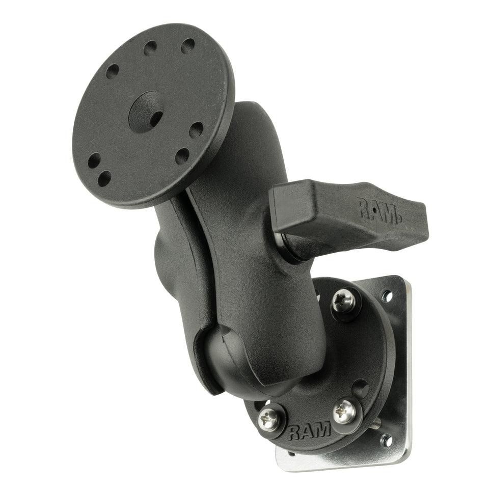 RAM Mounts - RAM-101-B-225B2U - Support de tableau de bord à percer avec plaque d'appui - taille C courte