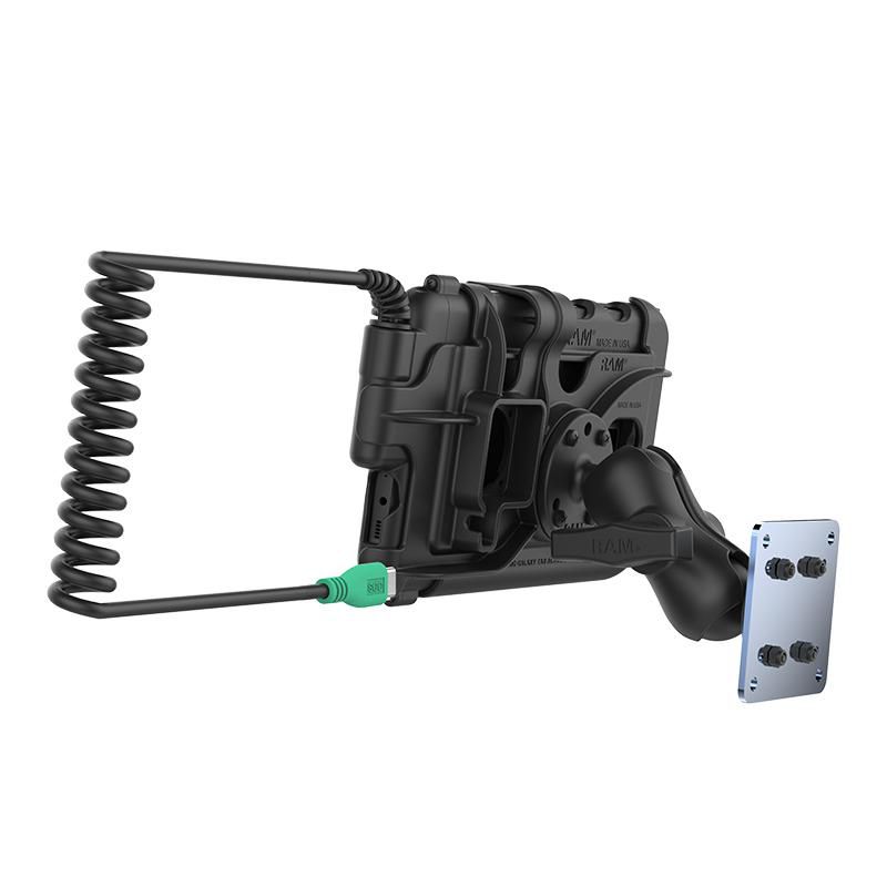 RAM Mounts - RAM-101B-TC-SAM29C-V3FCU - RAM Mounts UNPKD RAM HARDWIRE DOCK W/  TYPE C TO C torsadé CABLE  BUNDLE FOR SAMSUNG TAB ACTIVE3 W/ BACKING PLATE
