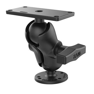 RAM Mounts - RAM-202-24-B-202U - RAM BASE 2Inch X 4Inch SHRT ARM ROUND BASE