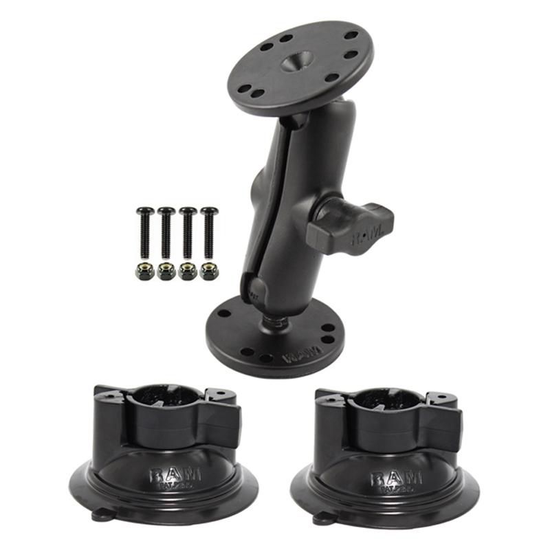 RAM Mounts - RAM-333-102-KRA1 - UNPKD RAM MOUNT W/ 2 SUCTION BASES