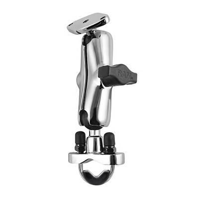RAM Mounts - RAM-B-149CH - RAM MOUNTS W/ CHROME Support de guidon en U chromé avec bras à double douille, 231 g