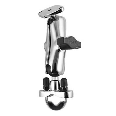 RAM Mounts - RAM-B-149CHU - UNPKD RAM U-BOLT MNT W/ CHROME Support de guidon à vis en U chromé avec bras à double douille, 231 g