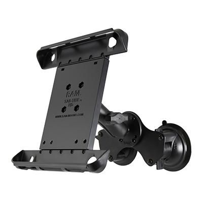 RAM Mounts - RAM-B-189-TAB3U - UNPKD RAM DBL SUCT MNT LRG TABLET