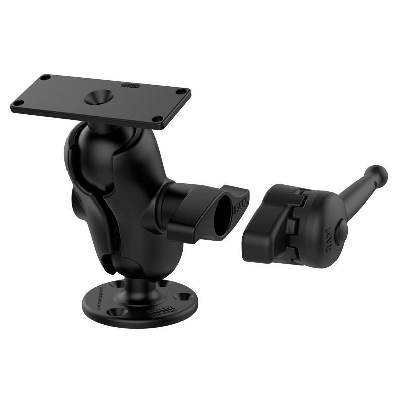 RAM Mounts - RAM-D-202-25-C-202-KNOB9HU - RAM Mounts UNPKD RAM 2" X 5" bras court  AND HIGH TORQUE WRENCH ROUND  BASE