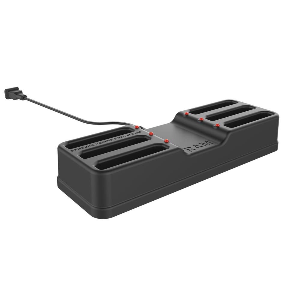RAM Mounts - RAM-DOCK-6G-SAM84CPU - UNPKD RAM SAMSUNG XCOVER6 PRO WITH OEM SKIN POWERED 6 GANG DOCK