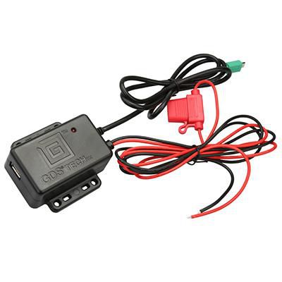 RAM Mounts - RAM-GDS-CHARGE-OTGAU - GDS OTG HARDWIRED CAR CHARGER GDS Hardwire Charger with mUSB Plug and Type-A Port, Auto, USB, 5 V, 1.2 m, Black,rouge
