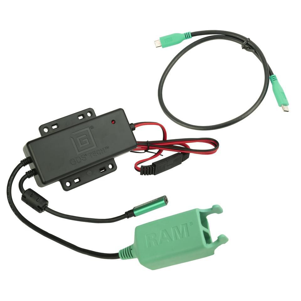 RAM Mounts - RAM-GDS-CHARGE-V3FCA2-1U - RAM Mounts GDS® Hardwire Charger with  USB Type-C & Dual USB Type A  Ports