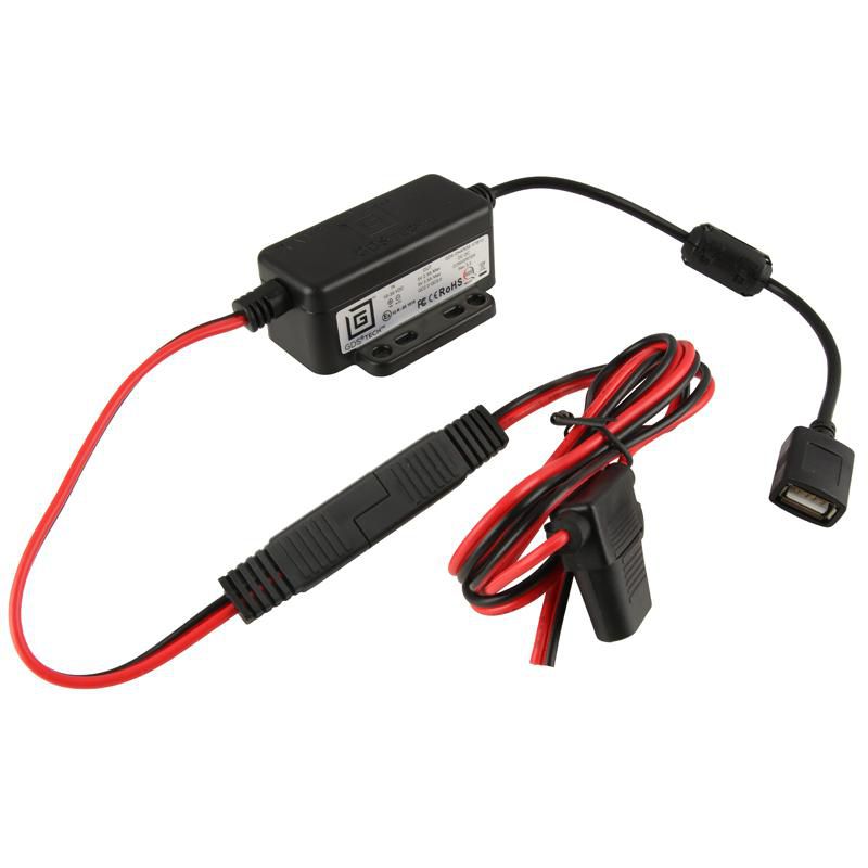 RAM Mounts - RAM-GDS-CHARGE-V7B1U - RAM Mounts GDS MODULAR HARDWIRED CAR RAM Mounts  RAM-GDS-CHARGE-V7B1U, Indoor, USB, 9 V, 2.5 A, 1.2 m, Black, rouge