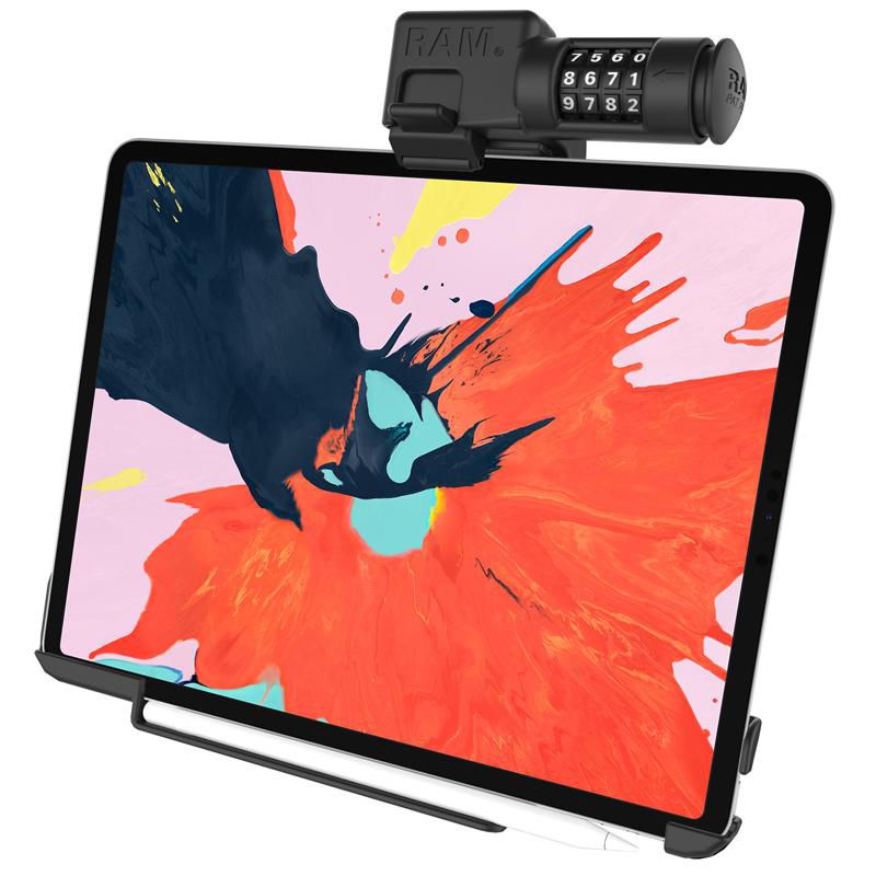 RAM Mounts - RAM-HOL-AP24CLU - UNPKD RAM COMBO LOCKING CRADLE FOR APPLE IPAD PRO 12.9" EZ-Roll r, Tablet/UMPC, Support passif, Universel, Noir