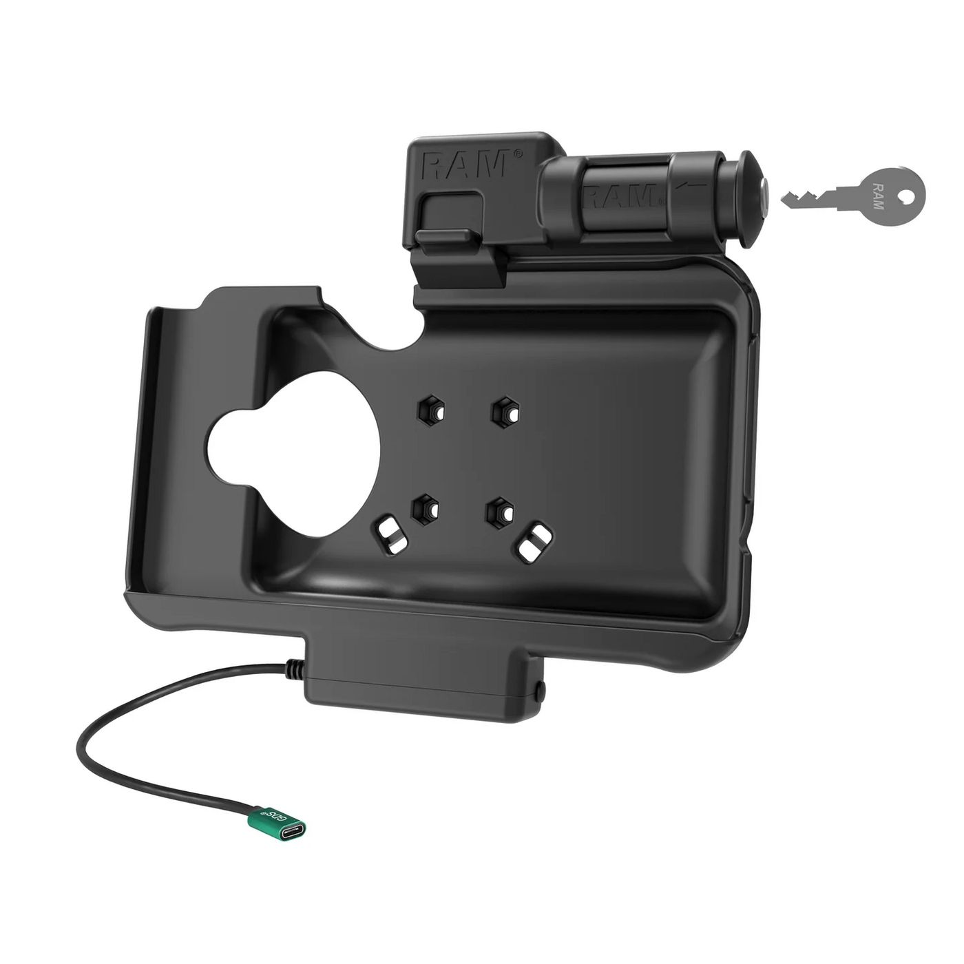 RAM Mounts - RAM-HOL-SAM58CPKLU - Station d'accueil alimentée en USB-C à verrouillage par clé RAM® pour Samsung Tab Active5 et 3.