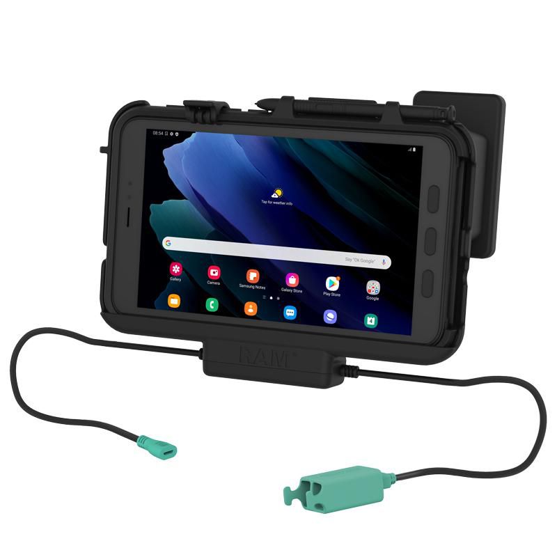 RAM Mounts - RAM-HOL-SAM60PD2-OT1U - UNPKD EZ-ROLL R DOCK POWER and DATA W/ 2 USB-A FEMALE SOCKETS FOR SAMSUNG TAB ACTIVE3 WITH OTTERBOX UNIVERSE CASE
