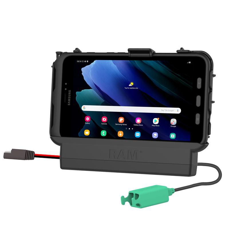 RAM Mounts - RAM-HOL-SAM61PD2U - UNPKD EZ-ROLL R DOCK POWER and DATA W/ 2 USB-A FEMALE SOCKETS FOR SAMSUNG TAB ACTIVE2 and TAB ACTIVE3 W/ SPEAKER BOX