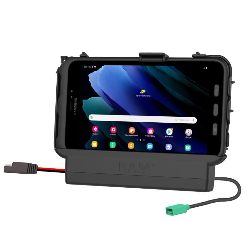 RAM Mounts - RAM-HOL-SAM61PDU - UNPKD EZ-ROLL R DOCK POWER DATA POUR SAMSUNG TAB ACTIVE2 et TAB ACTIVE3 W/ SPEAKER BOX