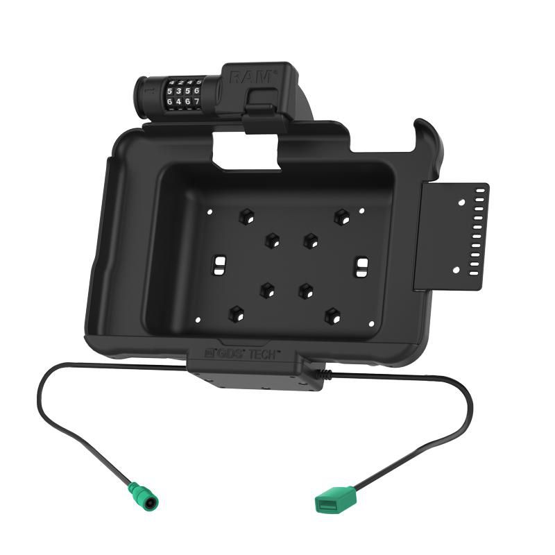 RAM Mounts - RAM-HOL-ZE10PDCLU - RAM POWER and DATA SPRING LOADED COMBO LOCK CRADLE FOR ZEBRA ET5X 8.3" SERIES TABLETS
