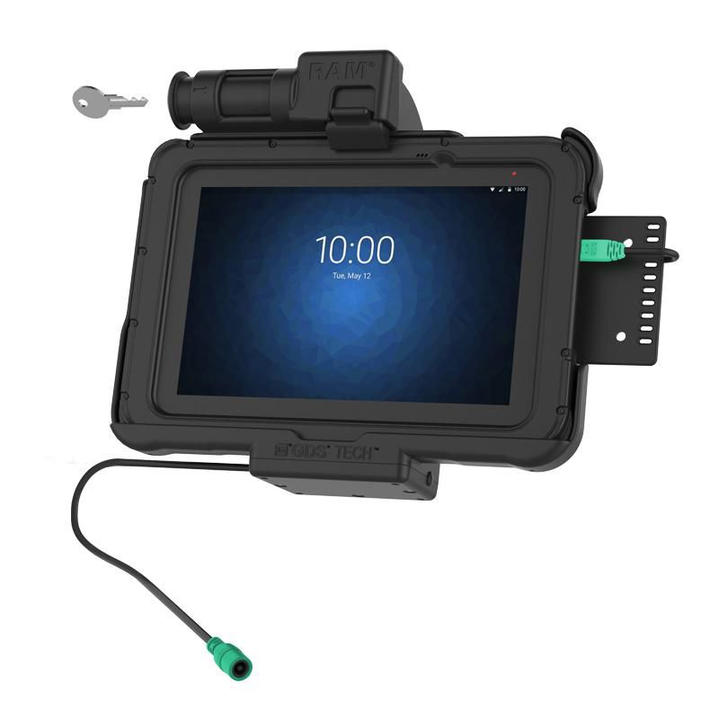 RAM Mounts - RAM-HOL-ZE10PKLU - RAM Mounts RAM POWER ONLY KEYED LOCK  SPRING LOADED CRADLE FOR  ZEBRA ET5X 8.3" SERIES TABLETS