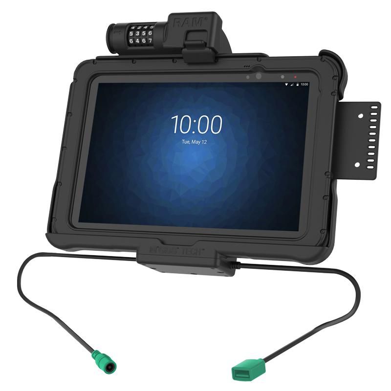 RAM Mounts - RAM-HOL-ZE11PDCLU - RAM POWER and DATA SPRING LOADED COMBO LOCK CRADLE FOR ZEBRA ET5X 10.1" SERIES TABLETS