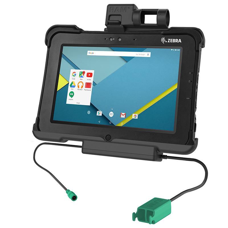 RAM Mounts - RAM-HOL-ZE15PD2U - UNPKD RAM POWER AND DATA W/ 2 USB-A FEMALE SOCKETS CRADLE FOR ZEBRA L10 SERIES TABLETS