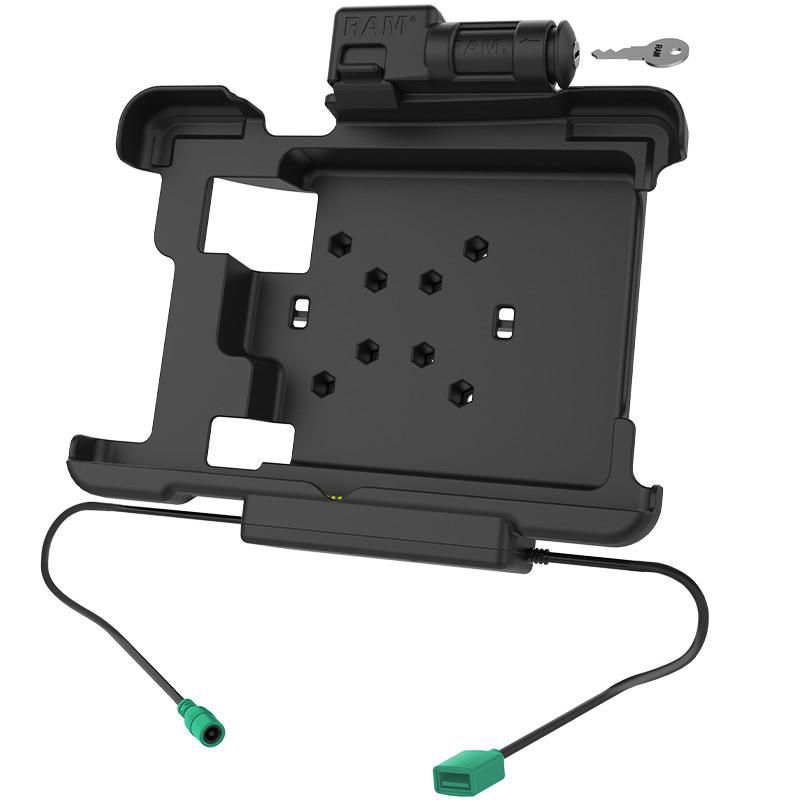 RAM Mounts - RAM-HOL-ZE15PDKLU - RAM Mounts RAM POWER & DATA SPRING  LOADED KEYED LOCK CRADLE FOR  ZEBRA L10 SERIES TABLETS