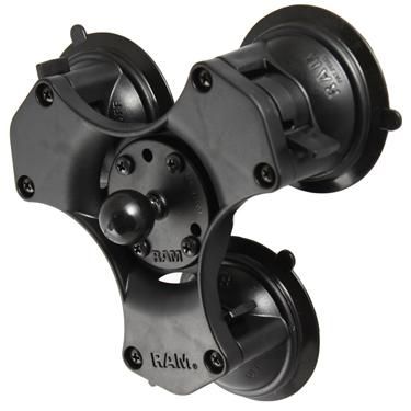 RAM Mounts - RAP-B-365-224-1U - RAM Tripple suction, B-size Twist-Lock Triple Suction Cup Ball Base, 249 g