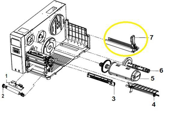 TSC - SP-MH241-0034 - Assemblage de la broche d'alimentation de l'étiquette (série mh241/mh241t)