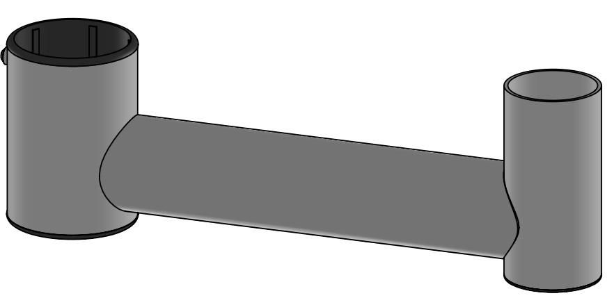 ERGONOMIC SOLUTIONS - SP2-2101-200-02 - Bras oscillant SP2, 200mm avec embout de 78mm -NOIR-
