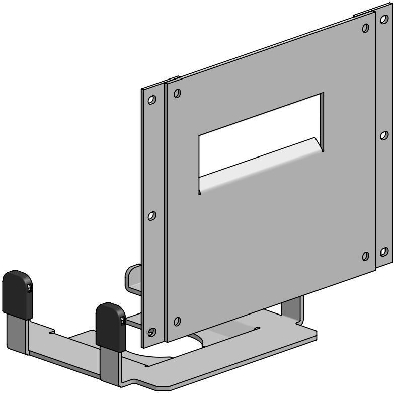 ERGONOMIC SOLUTIONS - SPK609-32 - Capot d'imprimante intégré au kiosque, plaque d'imprimante pour Toshiba HSP-100 - W:206 -WHITE-