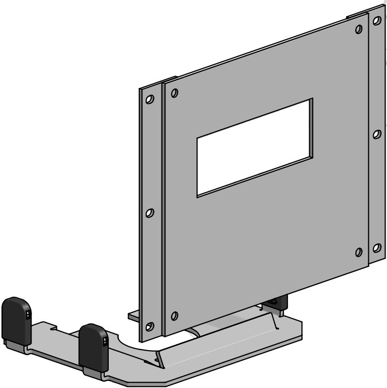 ERGONOMIC SOLUTIONS - SPK611-32 - Capot d'imprimante et plaque d'imprimante intégrés au kiosque pour Toshiba 6145-1TN - L:206 -WHITE-