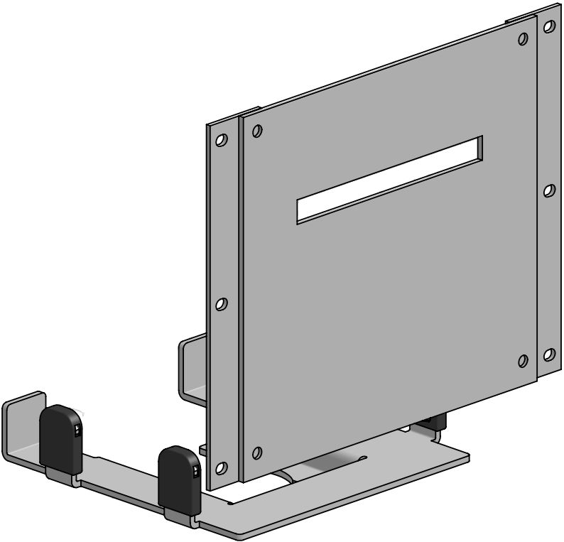 ERGONOMIC SOLUTIONS - SPK613-32 - Capot et plaque d'imprimante intégrés au kiosque pour HP H400 - L:206 -WHITE-
