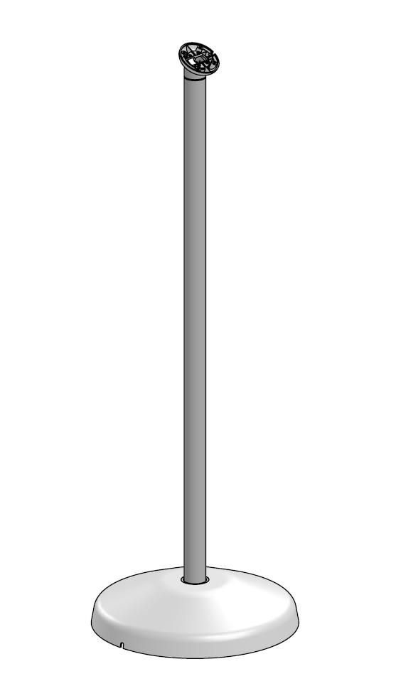 ERGONOMIC SOLUTIONS - SPM118-02 - Support de tablettes au sol sur mât de 1000 mm, noir